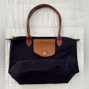 LONGCHAMP Le Pilage Large Purple Tote Billberry